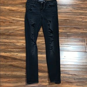 American Eagle Distressed Black Jeans